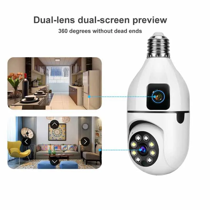 E27-2-LENS 360° WiFi Security Camera - Image 3
