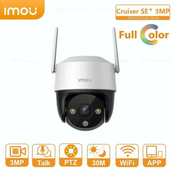 IMOU Cruiser SE+ 3MP Outdoor PTZ Wi-Fi Camera IP66 Weatherproof Camera Two Way Audio Colorful Night Vision AI Human Detection - Image 2