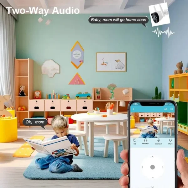 Bullet HD 1080P Full-Color WiFi Security Camera – IP66 Waterproof & Wireless CCTV - V380 APP - Image 4