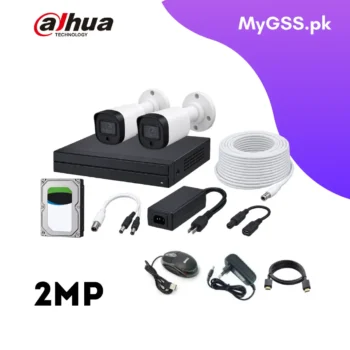 Dahua 4-Channel 2 MP Full-HD CCTV Kit | 2× Bullet Cameras + 4CH DVR + 500 GB HDD | H.265+ • IP67 • Mobile App • Plug-&-Play Security for Homes & Shops