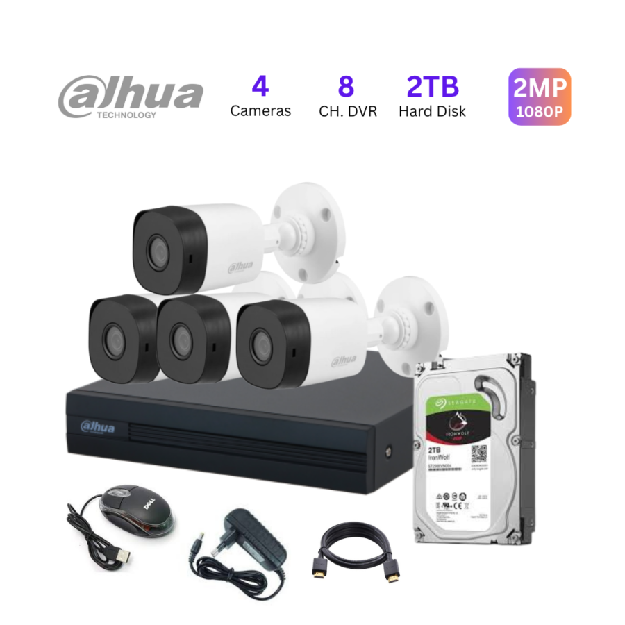 4 HD CCTV Cameras Package | 2MP CCTV Camera System | Dahua Price in ...