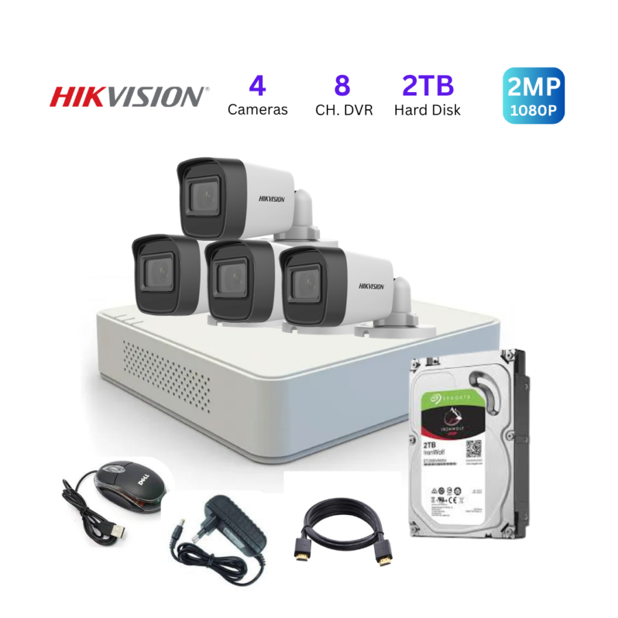 4 HD CCTV Cameras Package | 2MP CCTV Camera System | Hikvision Price in ...