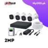 Dahua 4-Channel 2 MP Full-HD CCTV Kit | 4× Bullet Cameras + 4CH DVR + 500 GB HDD | H.265+ • IP67 • Mobile App • Plug-&-Play Security for Homes & Shops