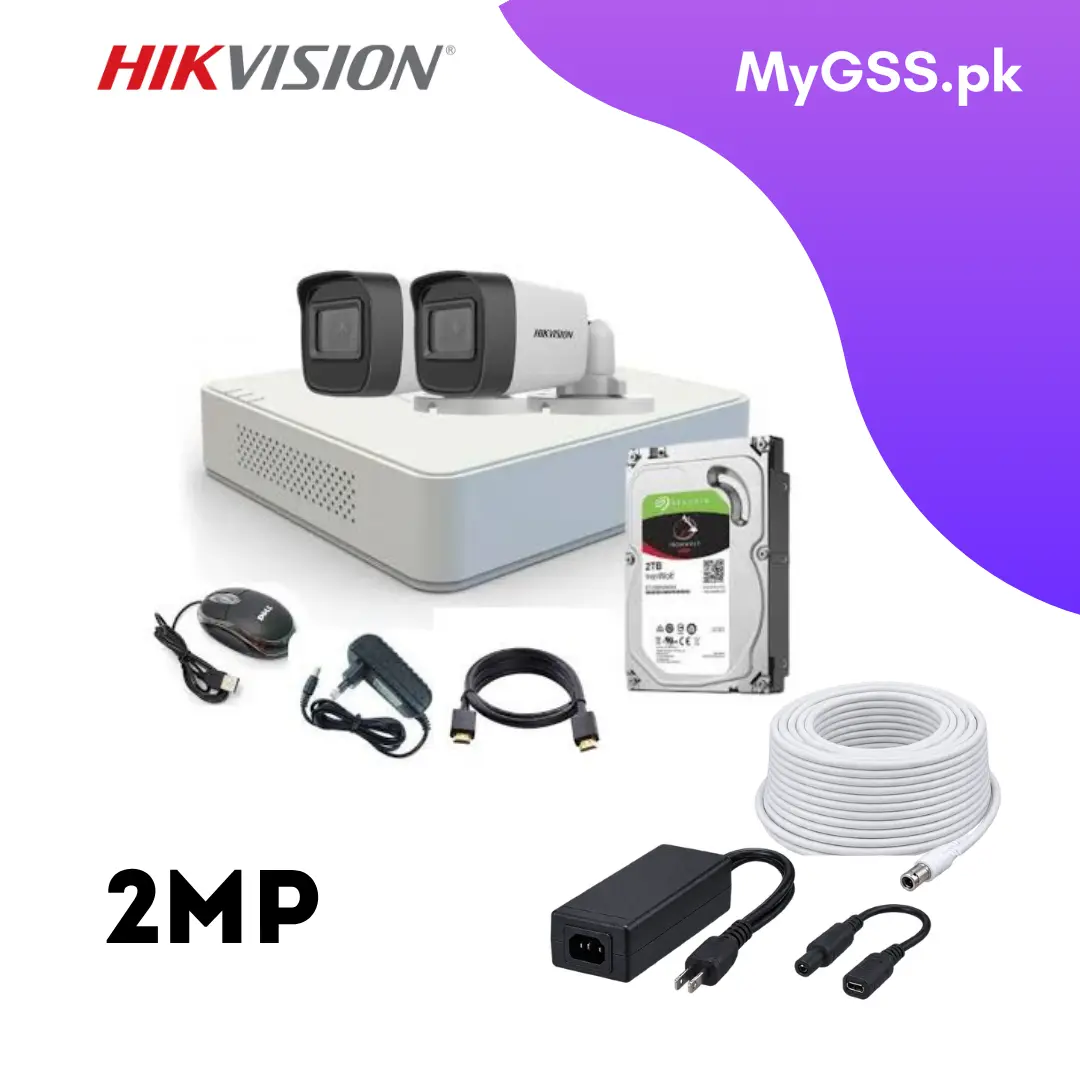 hikvision 2 HD CCTV Cameras Package