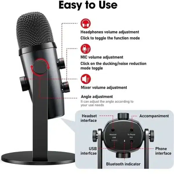Jmary MC-PW10 Professional USB Microphone for pc and mobile - Image 3