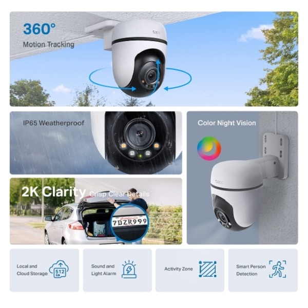 TP-Link Tapo C510W Outdoor Pan/Tilt Security WiFi Camera - Image 5