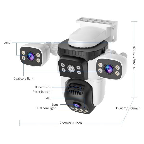 VStarcam CS621FR Multi-Lens 12MP (3MP+3MP+3MP+3MP) Outdoor WiFi Camera CCTV Security Camera - Image 2