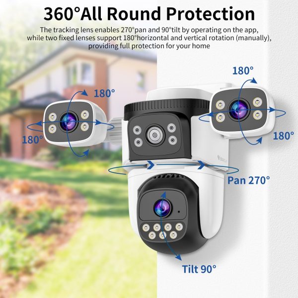 VStarcam CS621FR Multi-Lens 12MP (3MP+3MP+3MP+3MP) Outdoor WiFi Camera CCTV Security Camera - Image 3