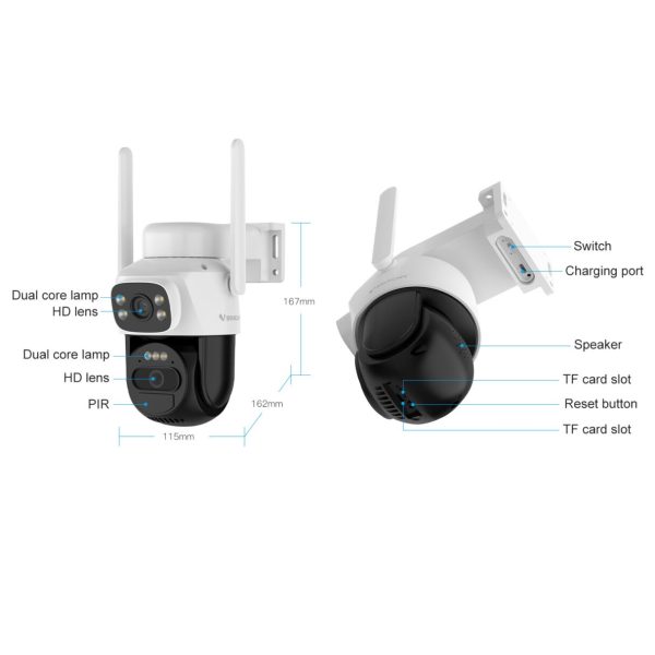 VStarcam BG622DR Solar 4G 6MP (3MP+3MP) Outdoor CCTV Surveillance Camera Battery Solar Camera - Image 4