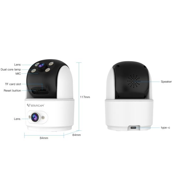 VStarcam CS996DR Dual-Lens 6MP (3MP+3MP) Indoor WiFi PT Smart Camera with Two-Way Audio – Wireless CCTV Security Camera - Image 2