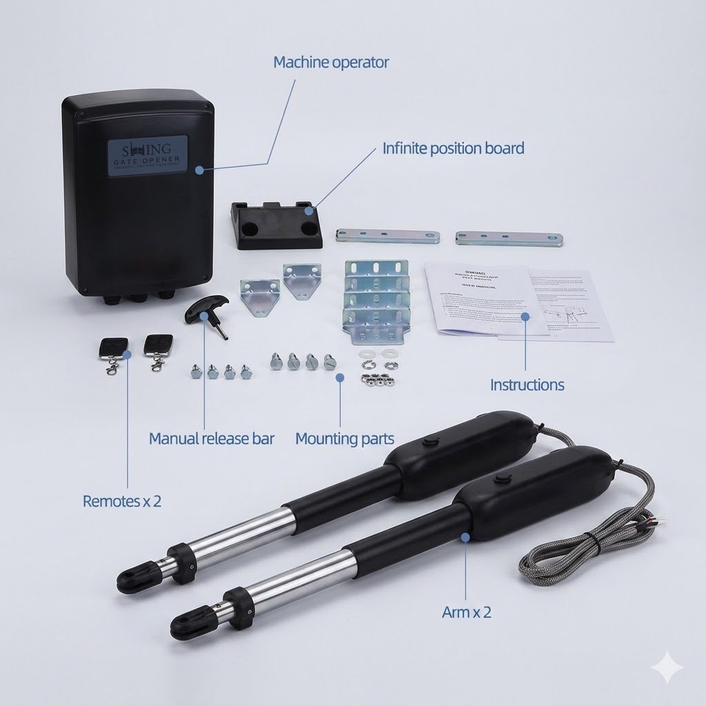 Dual Swing Gate Opener DC Gate Opener SW400DC for 400KG Per Leaf Gate - Image 2