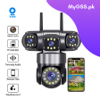 4-Lens 8MP 360° WiFi Security Camera – Outdoor Waterproof CCTV Camera with AI Tracking & Night Vision